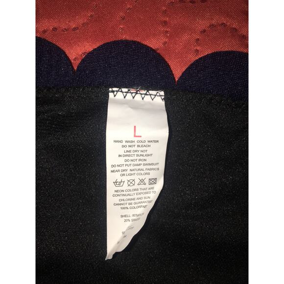 NWT Navy Blue Molybell Size L Two Piece One Strap Bathing Suit, High Waist - Picture 3 of 6